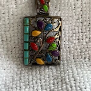 Colorful Enamel Pendant Necklace